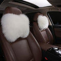 Fluffy Car Headrest Pillow Furry Long Wool Lumbar Auto Head Neck Support Pillow Cushion Natural Luxury Fur Warm Soft Comfort Winter by MLOVESIE