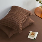Love's cabin Seersucker Brown King Size Comforter Set, 7-Piece Bed in a Bag - Image 6