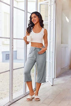 Ekouaer 3 Pack Women Capri Pajama Pants Lounge Pants Pj Bottom with Pockets - Image 3