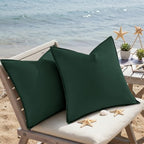 decorUhome Outdoor Waterproof Faux Linen Throw Pillow Covers 24x24 Set of 2 - Image 7