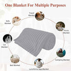 Solid Grey Throw Blanket, Simple Pure Color Fluffy Soft Blankets for Couch Bed Travel, Modern Plush Microfiber Striped Flannel Blankets, Lightweight Sofa Blankets 60"x80" - Image 7
