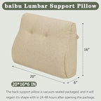 baibu Patented Dual-Layer Memory Foam Lumbar Pillow for Recliner, Beige - Image 4