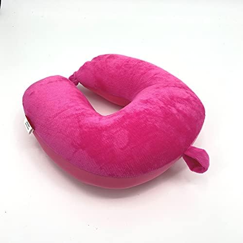 Bookishbunny 2pks U Shape Microbead Travel Neck Pillows Neck Head Support Airplane Bus Train Car Traveling Driving (Pink) - Image 4