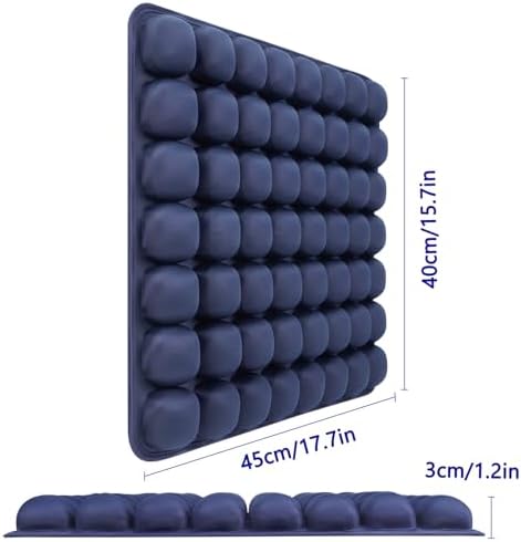 SUNFICON Air Seat Cushion Inflatable Seat Cushion Portable Car Seat Office Chair Wheelchair Pad Anti Bedsore Orthopedics Pain Pressure Relief Cushion Camping Seat Mat w Pump 18 ''x 16'' x1'' Blue - Image 4