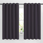 NICETOWN Blackout Bedroom Curtains 66 inches Long, Grommet Room Darkening Thermal Insulated Window Treatments for Home Office/Kids Room, Greyish Purple, 2 Panels, W66 x L66 by NICETOWN