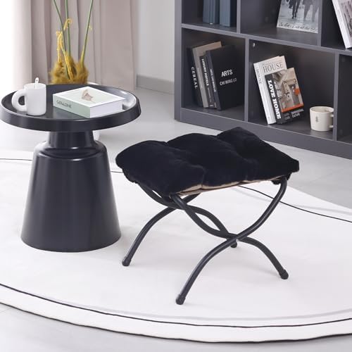 LITA Folding Ottoman, Foldable Footrest Stool, Portable Small Foot Stool for Couch, Collapsible Foot Rest Ottoman for Sofa, Accent Padded Ottomans for Lazy Chair, Living Room, Bedroom - Image 2