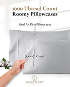 1000 TC King Pillowcases Set of 4 100% Egyptian Cotton Pillow Cases - Image 4