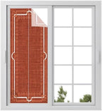 Window Privacy Film Frosted, Brick Red Botanical Static Cling Door Window Covering, Vintage Florals Geometric Minimalist UV Blocking Windows Film for Office, Hotel, Bedroom, 29.5 x 78.7 Inches by Unknown