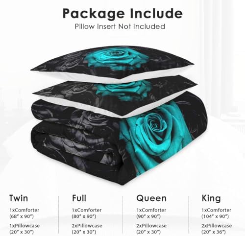 WeCozy King Comforter Set, 3 Pieces Floral Rose Bedding, All Season - Image 6