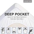LEISURE TOWN Olympic Queen Mattress Pad Cover Mattress Topper Cotton Top Pillow Top with Snow Down Alternative Fill (8-21 Inch Fitted Deep Pocket) (66"X80") Super Queen - Image 4