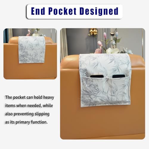 Velvet Recliner Headrest Pillow, Non-Slip Neck Support, Leaves - Image 6