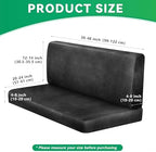 Molasofa Leather Like RV Dinette Cushion Covers, RV Booth Seat Cover Stretchable Camper Cushion Couch Covers Washable Slipcovers for RV Camper Car Bench (2 Bench Cover & 2 Backrest Cover, Darkgray-02) - Image 4
