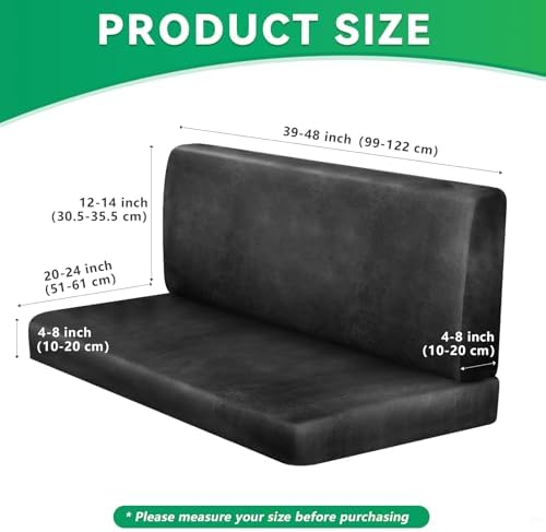 Molasofa Leather Like RV Dinette Cushion Covers, RV Booth Seat Cover Stretchable Camper Cushion Couch Covers Washable Slipcovers for RV Camper Car Bench (2 Bench Cover & 2 Backrest Cover, Darkgray-02) - Image 4