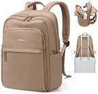 Hiking Travel Backpack for Women Casual Business Weekender Multilayer Laptop Bag,16 Inch,Champagne Brown by GOLFQUALITY