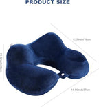 QUQUQ Travel Neck Pillow for Sleeping Self-Inflatable Travel Neck Pillow Velvet Washable for Airplanes Comfortable - Image 7