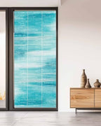 Window Privacy Film Frosted, Turquoise Ombre Non-Adhesive Static Cling Window Tint, Modern Minimalist Abstract Aesthetic Insulated Windows Frosted Films for Living Room, 35.4 x 78.7 Inches - Image 5