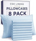 Queen Pillow Cases - 8 Pack Soft Pillowcase Covers - 20" x 30" (Sky Blue) by CGKUnlimited