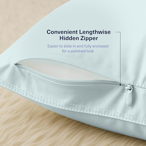 Kickoff Viscose Bamboo Pillowcase, King, Set of 2, 100% Organic Hidden Zippered Viscose Bamboo Pillow Case King Size, Cooling Pillow Cover for Hot Sleepers (20"x40", Coastal Blue) - Image 5