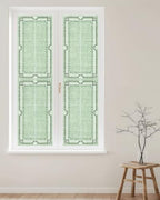 Window Privacy Film Frosted, Sage Green Botanical Reusable Static Cling Window Tints, Vintage Florals Geometric Minimalist Heat Control Windows Films for Offices, Balcony, 29.5 x 118 Inches - Image 2