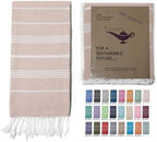 Turkish Beach Towel 100% Organic Cotton Extra Large Oversized (39 x 71 Inches) Quick Dry Sand Free Light Weight Prewashed for Bath Beach Gym Yoga Travel Towel Blanket (Medium Beige) by MYSTICIMPORTS