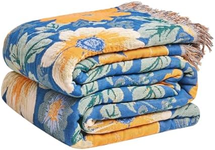 LUTBM Boho Throw Blanket for Couch 50"x60", Cotton Decorative Bed Throws by LUTBMFindYourFreeSpiritatHome