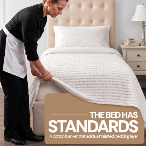 10-Pack Twin 100% Cotton Waffle Blankets, Bulk Box, Hotels & Resorts, White - Image 4