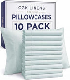 Queen Pillow Cases - 10 Pack Soft Pillowcase Covers - 20" x 30" (Ice Blue) by CGKUnlimited