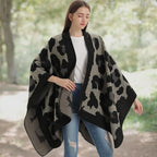 Lacavocor Women's Shawl Wrap Poncho Cape Cardigan Open Front - Image 6