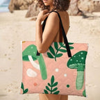 Orange Green Mushroom Large Foldable Picnic Blanket 78.7x78.7 Inch - Image 2