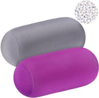 Geelin 2 Pcs Micro Bead Roll Pillow Bolster Neck Support,Purple.Grey by Geelin
