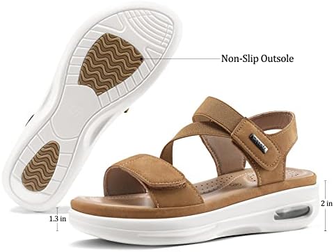 mysoft Women's Comfortable Walking Sandals Platform Wedge Ankle Strap - Image 5
