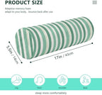 Bolster Pillows for Bed Cylinder Neck Roll Pillow Decorative Round Pillow Covers Cylinder Pillow Long Neckroll Decorative Pillows LightGreen Stripe - Image 3