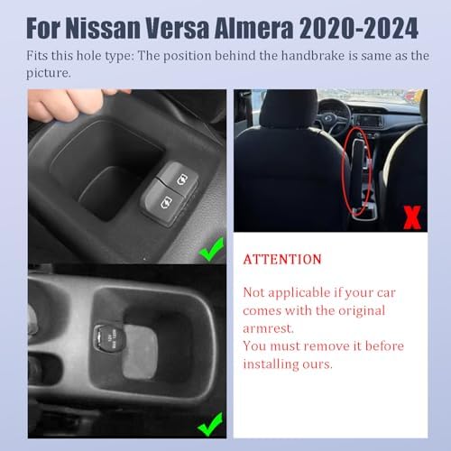 YJYWZH Armrest Box for Nissan Versa Almera Accessories, Black Thread - Image 2