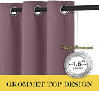 NICETOWN Blackout Dry Rose Sliding Door Curtains 84 inches Long - Grommet Thermal Insulated Patio Door Drape Room Darkening Sound Reducing Window Treatment for Girls Room (W100 x L84, 1 Panel) - Image 3