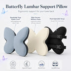 Butterfly Lumbar Support Pillow for Car and Chair, Gray - Image 3