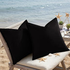 decorUhome Outdoor Waterproof Faux Linen Throw Pillow Covers 24x24 Set of 2 - Image 7