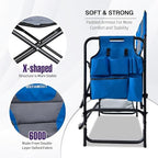 Tall Folding Directors Chair with Side Table 30.71" Seat Height Foldable Camping Chair Bar Stool for Makeup Artist Face Painting with Footrest and Storage Pocket Supports 350LBS - Image 6
