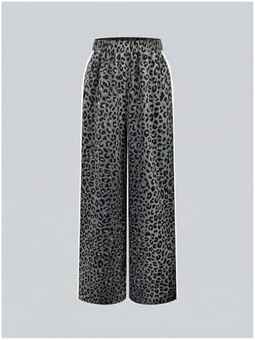 SHENHE Women's Cheetah Print Wide Leg Baggy Y2k Loose Streetwear Trousers - Image 3