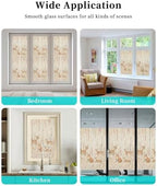 Window Privacy Film Frosted, Thanksgiving Fall Reusable Static Cling Window Tints, Farmhouse Deer Fox Orange Leaves Vines Heat Control Windows Films for Offices, Balcony, 29.5 x 118 Inches - Image 7
