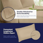 Kickoff Viscose Bamboo Sheets King Size 4-pc 100% Organic Bamboo Viscose Bed Cooling Sheets King Size Set Cool Bedding for hot Sleepers Sheet Set - Gift Ready Packaging (Sand, K) - Image 6
