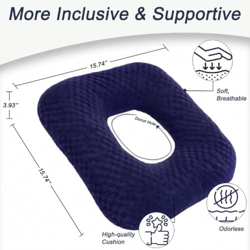 Anti-Slip Wheelchair Cushions, Bed Sore Cushions for Butt, Ergonomic Innovations Orthopedic Donut Pillow, Medical Seat Cushion for Sciatica, Back, Coccyx, Pressure Sore (Purple) - Image 2