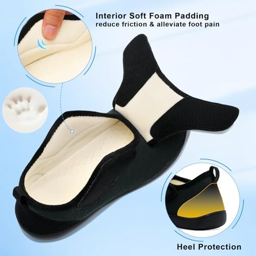 Scurtain Mens House Slippers Comfortable Wide Diabetic Orthopedic Shoes - Image 3