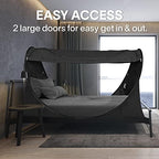 Alvantor Privacy Pop Up Bed Tent for Twin Bed, Easy Setup Blackout and Breathable Mesh Bed Canopy Lightweight Portable Sleep Pod with Carry Bag Dream Tent for Indoor Outdoor Use- Twin/Black - Image 6
