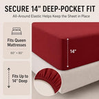CozyLux Oversized Queen Comforter Set Dark Red - 7 Pieces Bed in a Bag - Image 5