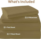 ARlinen 4 PCs Cot Sheets Sets 30" X 75", Egyptian Cotton Fitted Mattress Fits Upto 4"-8" Deep Perfect for Narrow Twin/RV Bunk/Guest Bed Replacement/Camping, Taupe - Image 3