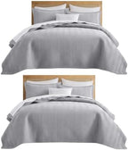 IR Imperial Rooms Twin Quilt Bedding Set Grey Bedspread Wave 2 Pack by IRImperialRooms