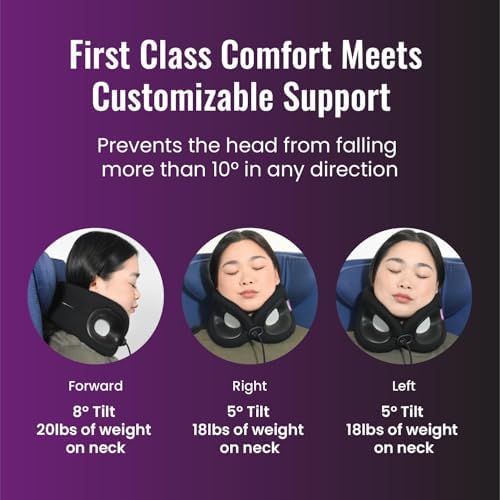 Cabeau Travel Pillow for Long Flights – Evolution X - Memory Foam Neck Support - Comfort On-The-Go for Airplane, Train, and Car (Amethyst) with Evolution X Travel Bag - Black - Image 5