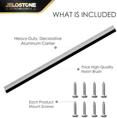 2 Pack – 42'' Premium Aluminum Door Sweep with Nylon Brush, Seals Gaps Up to 5/8", Clear Anodized Aluminum Door Sweep, UL Fire-Certified, and Built for Long-Term Performance, JS-NB161 - Image 3