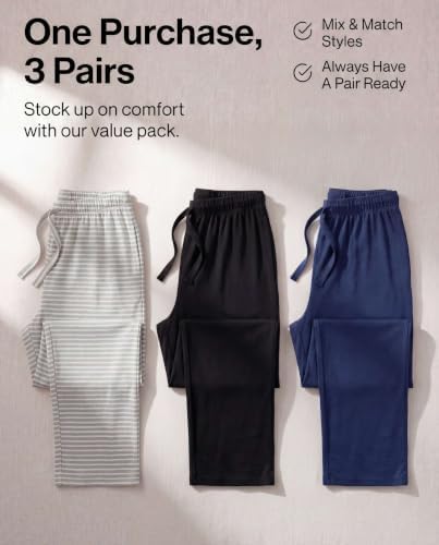 3 Pack Women's Pajama Pants Soft Lounge PJ Bottoms Comfy Sleepwear Pijamas - Image 3