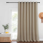 NICETOWN Patio Door Curtain Sound Blocking, Bedroom Privacy Room Divider Curtain, Thermal Insulated Blackout Closet Sliding Door Shade (1 Panel, 100" Wide x 120" Long, Taupe) by NICETOWN